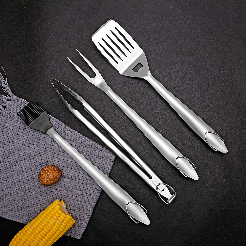 4-Piece 14 Inch Heavy-Duty Stainless Steel BBQ Tool Set for Camping — product detail 6 | YinHao Houseware