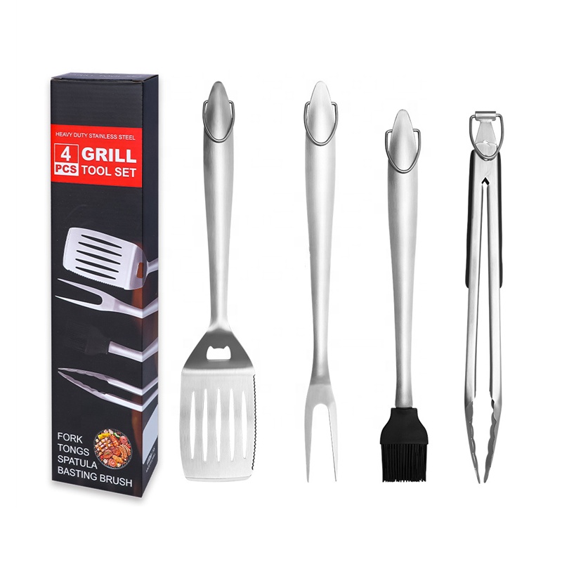 4-Piece 14 Inch Heavy-Duty Stainless Steel BBQ Tool Set for Camping | YinHao Houseware