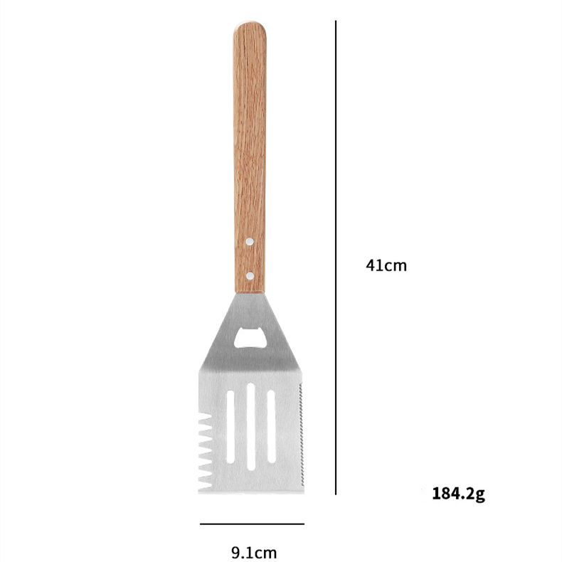 16 Inch Heavy-Duty BBQ Spatula with Wooden Handles — product detail 2 | YinHao Houseware