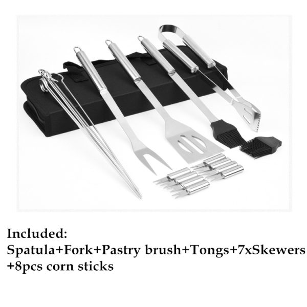 20-Piece Heavy-Duty Stainless Steel BBQ Tool Set with Carry Bag — product image 3
