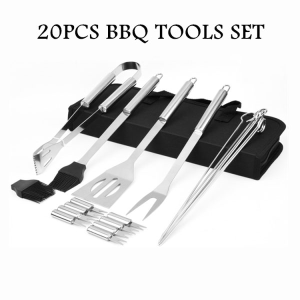 20-Piece Heavy-Duty Stainless Steel BBQ Tool Set with Carry Bag — product image 4