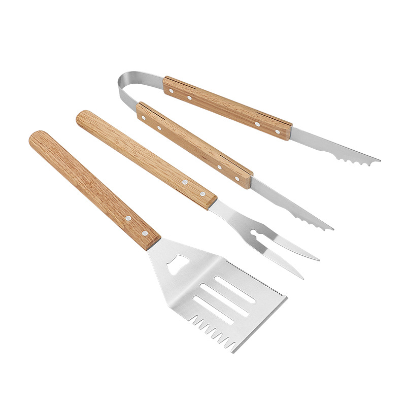 6-Piece Stainless Steel BBQ Tool Set with Wooden Handles, Carry Bag — product detail 4 | YinHao Houseware