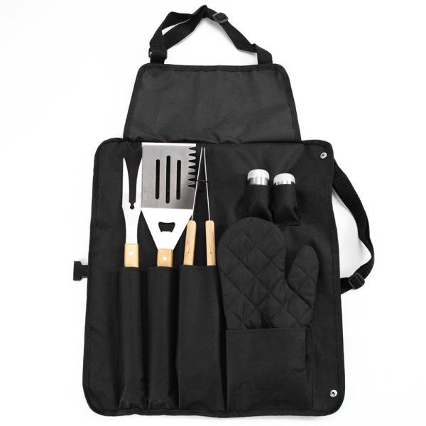6-Piece Stainless Steel BBQ Tool Set with Wooden Handles, Carry Bag — product image 6