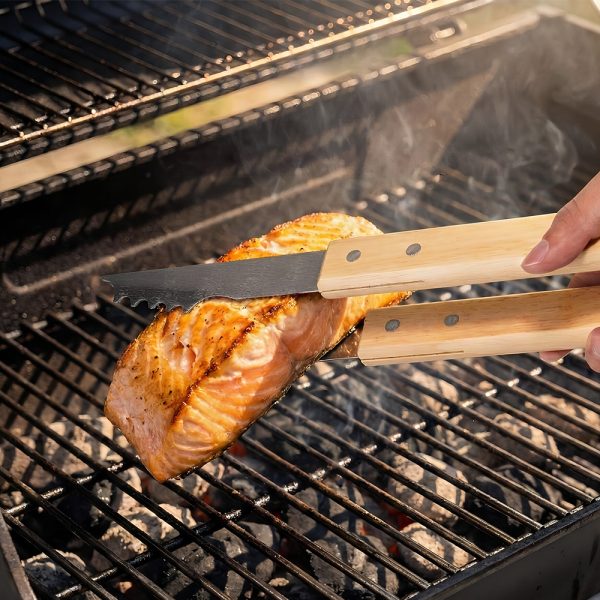 5-Piece Stainless Steel BBQ Tool Set with Wooden Handles — product image 3