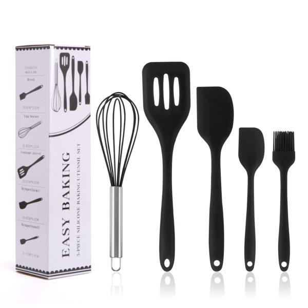 5-Piece Heat-Resistant BBQ Spatulas with Silicone Handles — product image 5