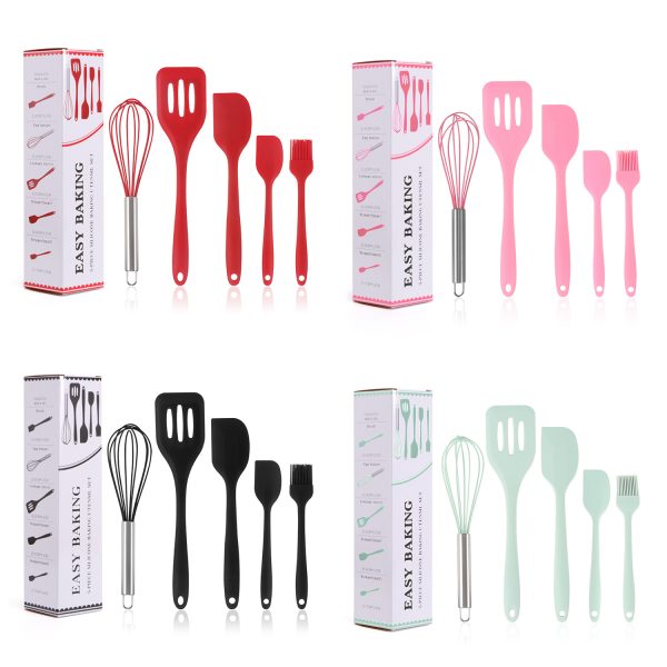 5-Piece Heat-Resistant BBQ Spatulas with Silicone Handles — product image 6