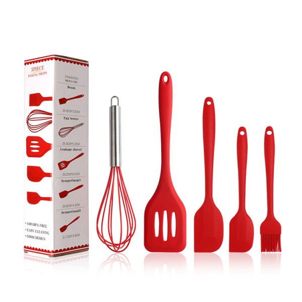 5-Piece Heat-Resistant BBQ Spatulas with Silicone Handles — product image 1