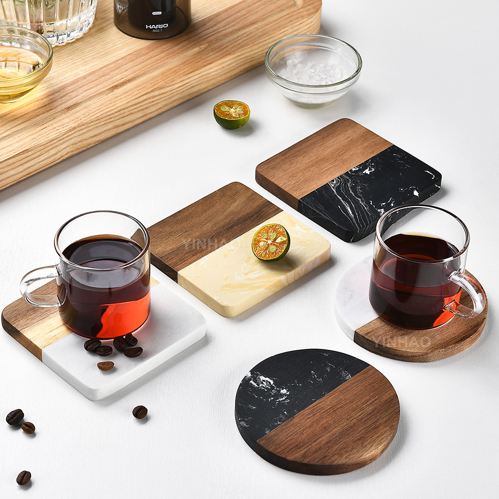Hot Sale Custom Marble Acacia Wooden Coaster 5.jpg