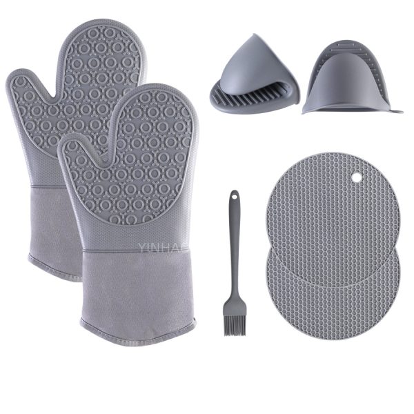 7-Piece Oven Mitt Set with Silicone Handles, Heat-Proof Mitt — product image 2