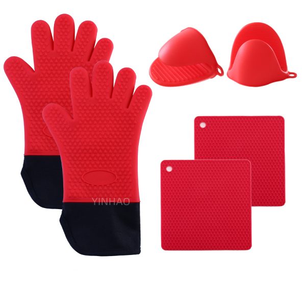 7-Piece Oven Mitt Set with Silicone Handles, Heat-Proof Mitt — product image 6