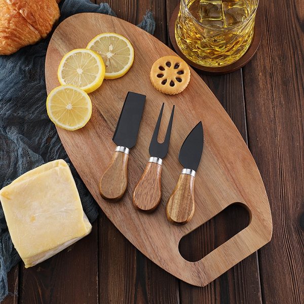 Premium Cheese Board & Knife Set with Acacia Wood Handles — product image 3