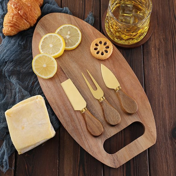 Premium Cheese Board & Knife Set with Acacia Wood Handles — product image 4