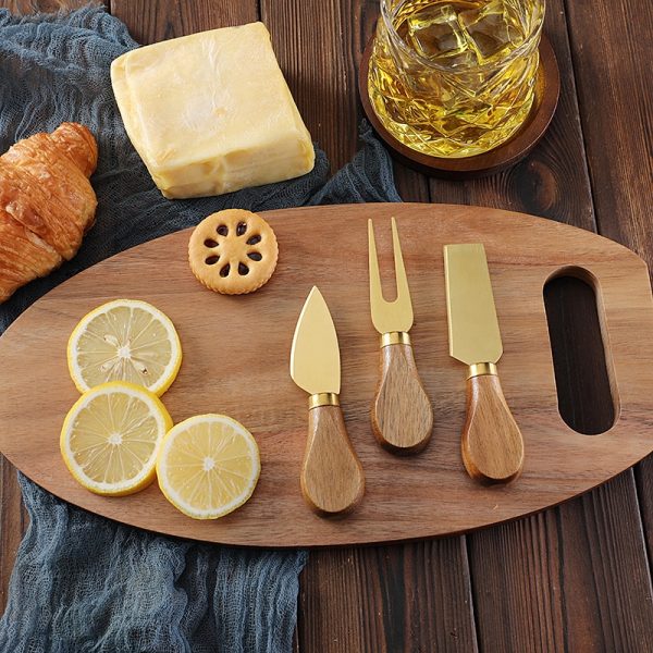 Premium Cheese Board & Knife Set with Acacia Wood Handles — product image 5