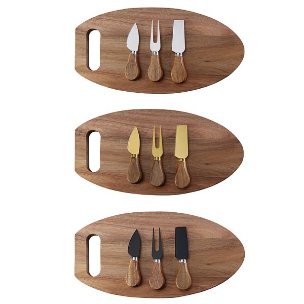 Premium Cheese Board & Knife Set with Acacia Wood Handles — product image 1