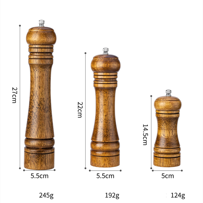8 Inch Salt & Pepper Mill Set with Wooden Handles — product detail 3 | YinHao Houseware