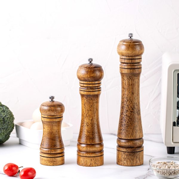 8 Inch Salt & Pepper Mill Set with Wooden Handles — product image 5