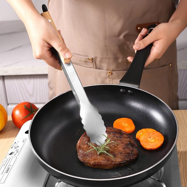 Heat-Resistant BBQ Tongs with Wooden Handles — product image 3