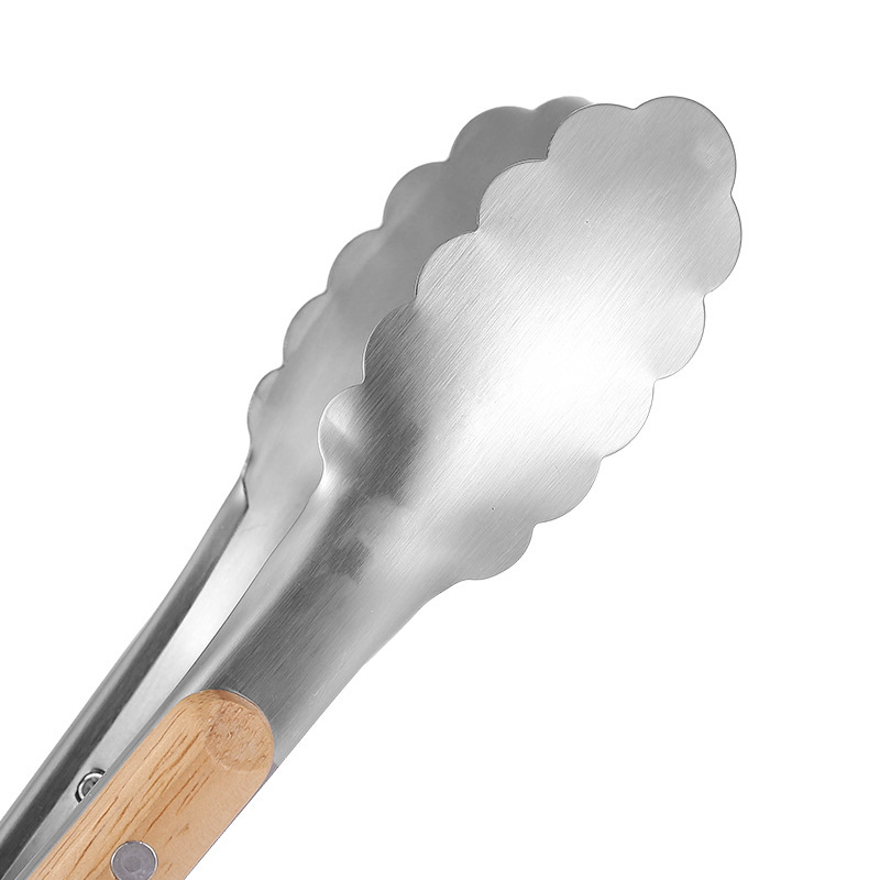 Heat-Resistant BBQ Tongs with Wooden Handles — product detail 4 | YinHao Houseware