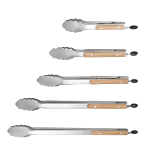 Heat-Resistant BBQ Tongs with Wooden Handles | YinHao Houseware