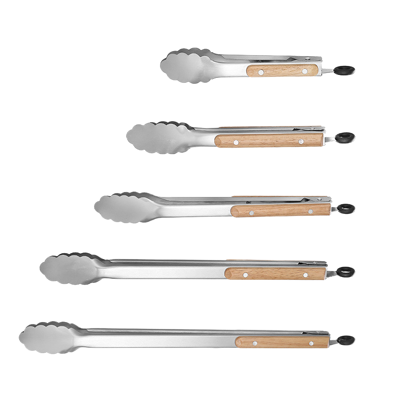 Heat-Resistant BBQ Tongs with Wooden Handles | YinHao Houseware