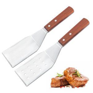 BBQ Spatula with Wooden Handles with Beveled Edge | YinHao Houseware