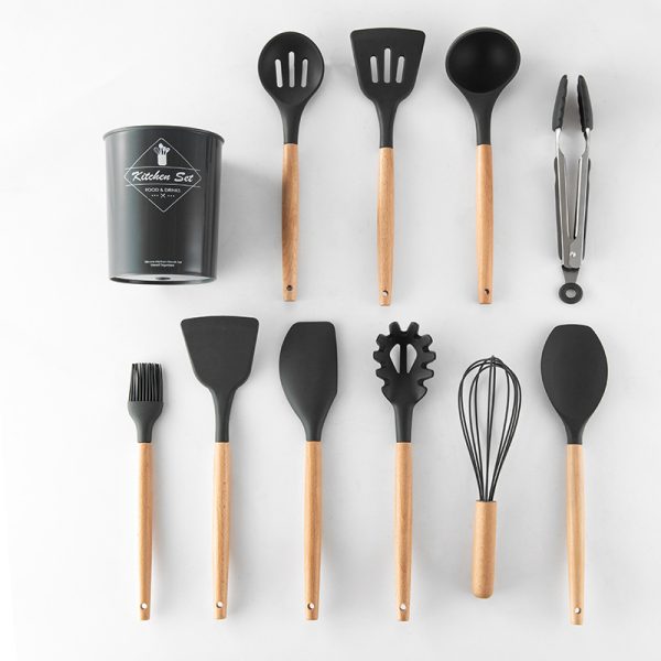 Heat-Resistant Kitchen Utensil Set with Wooden Handles — product image 5