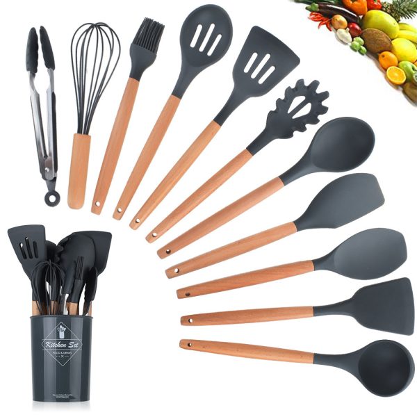 Heat-Resistant Kitchen Utensil Set with Wooden Handles — product image 6