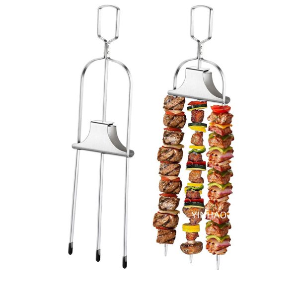 2-Piece 14 Inch Heavy-Duty BBQ Skewers for Outdoor — product image 1