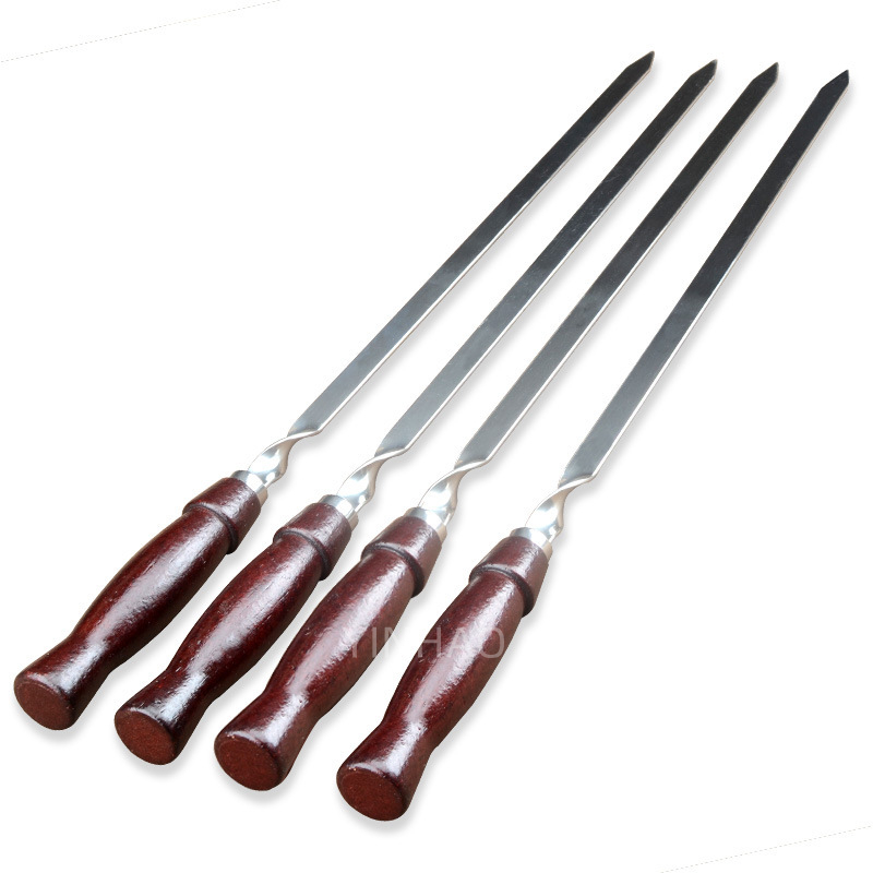 4-Piece BBQ Skewers with Wooden Handles — product detail 2 | YinHao Houseware