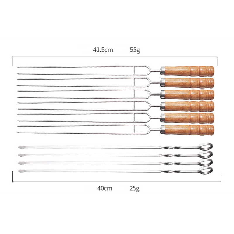 6-Piece BBQ Skewers with Wooden Handles, Carry Bag — product detail 2 | YinHao Houseware