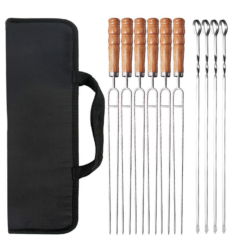 6-Piece BBQ Skewers with Wooden Handles, Carry Bag — product detail 6 | YinHao Houseware