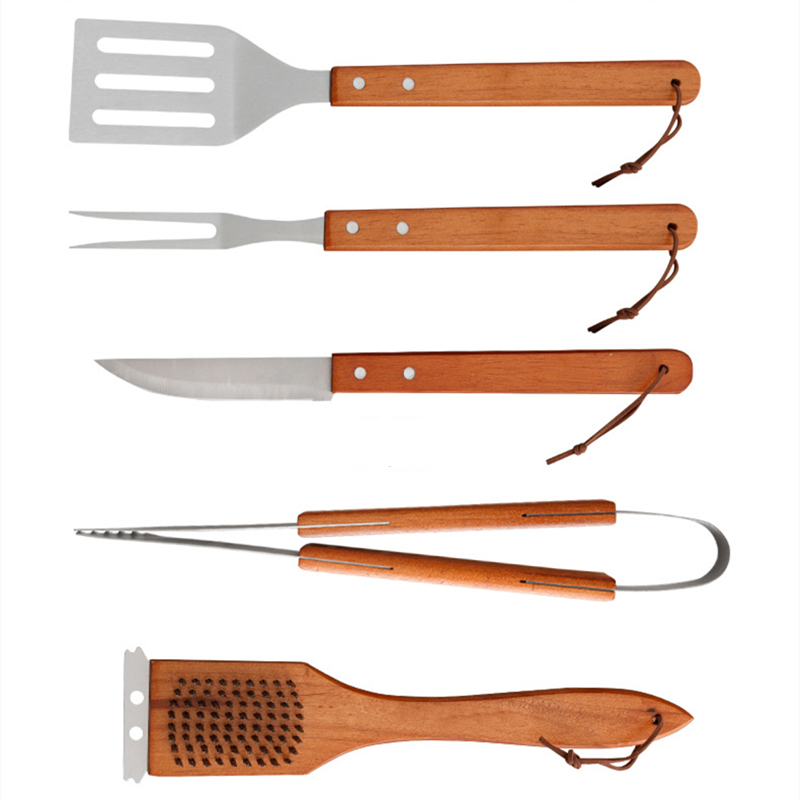 18-Piece Stainless Steel BBQ Tool Set with Wooden Handles — product detail 3 | YinHao Houseware