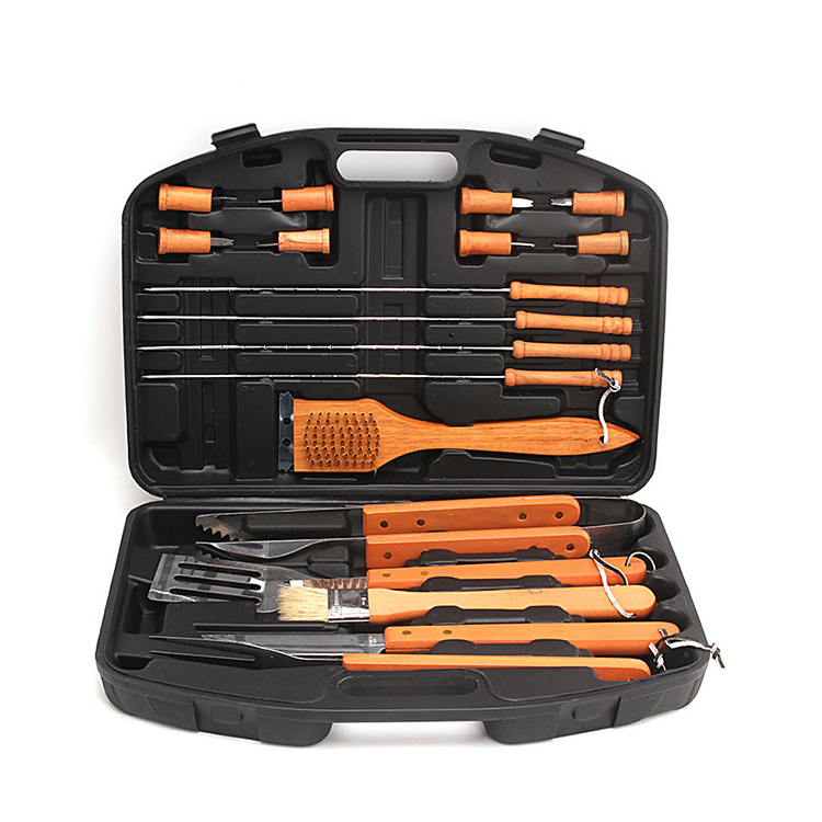 18-Piece Stainless Steel BBQ Tool Set with Wooden Handles — product detail 6 | YinHao Houseware