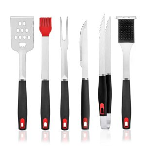 6-Piece Heavy-Duty Stainless Steel BBQ Tool Set for Camping | YinHao Houseware