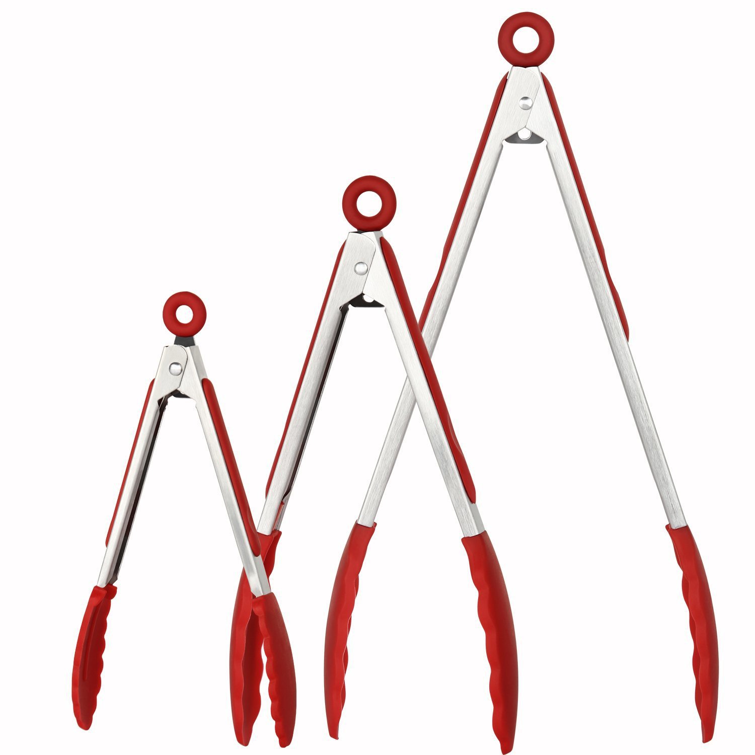 3-Piece 12 Inch Heat-Resistant BBQ Tongs with Silicone Handles — product detail 6 | YinHao Houseware