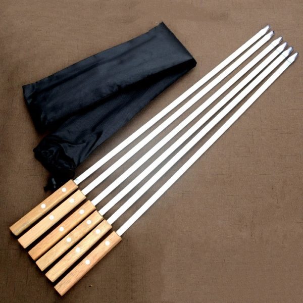 6-Piece 23.6 Inch BBQ Skewers with Wooden Handles — product image 2