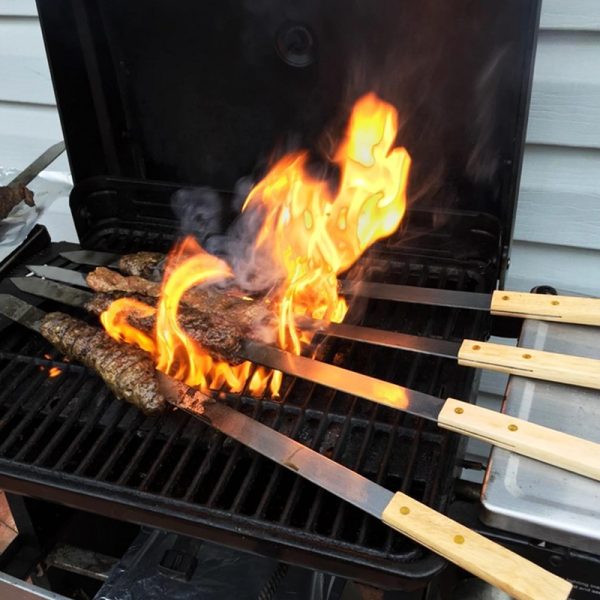 6-Piece 23.6 Inch BBQ Skewers with Wooden Handles — product image 4