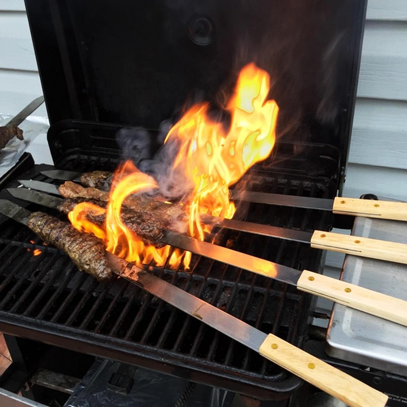 6-Piece 23.6 Inch BBQ Skewers with Wooden Handles — product detail 4 | YinHao Houseware