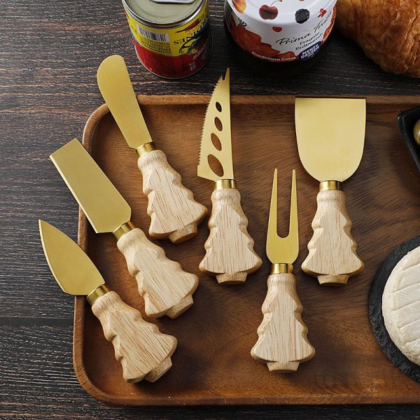 6-Piece Cheese Knife Set with Wooden Handles — product image 2