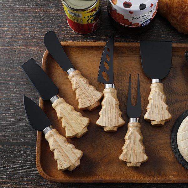 6-Piece Cheese Knife Set with Wooden Handles — product image 3