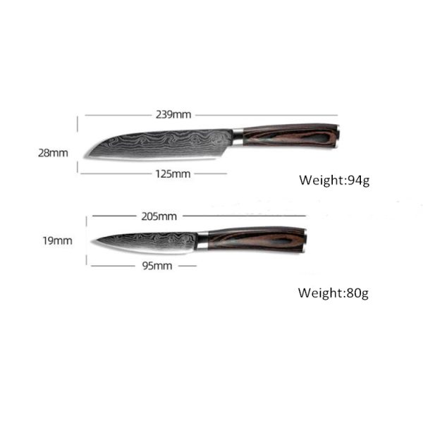8-Piece Chef Knife Set with Wooden Handles — product image 4
