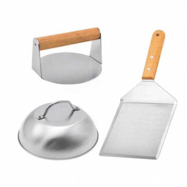 3-Piece Griddle Tools with Wooden Handles — product image 1