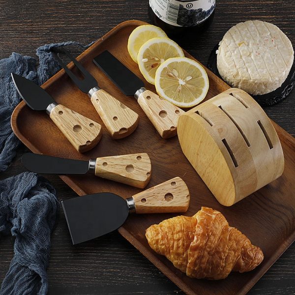 6-Piece Cheese Knife Set with Storage Holder — product image 4