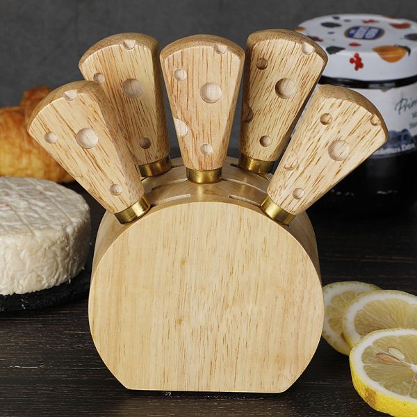 6-Piece Cheese Knife Set with Storage Holder — product image 6