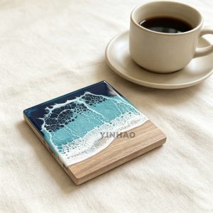 YINHAO Blue Ocean Wave Resin Wood Coaster.jpg