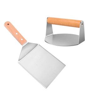 2-Piece Burger Presses with Wooden Handles | YinHao Houseware