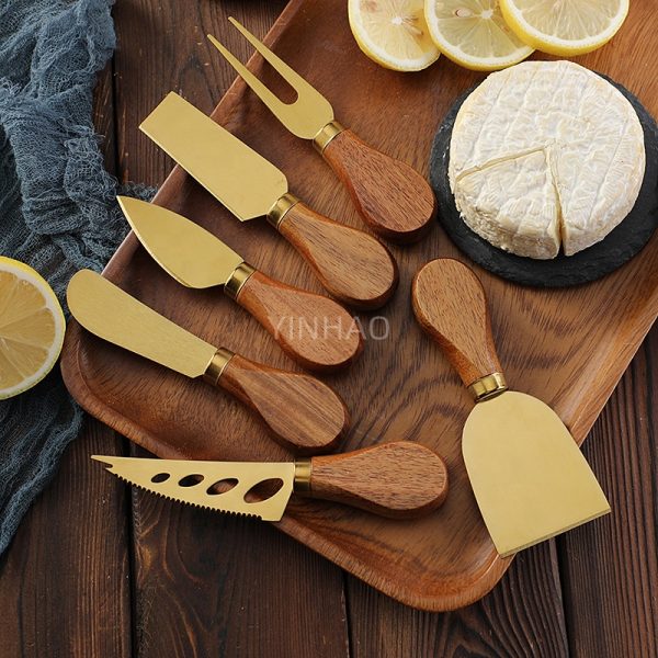 6-Piece Cheese Knife Set with Acacia Wood Handles — product image 5