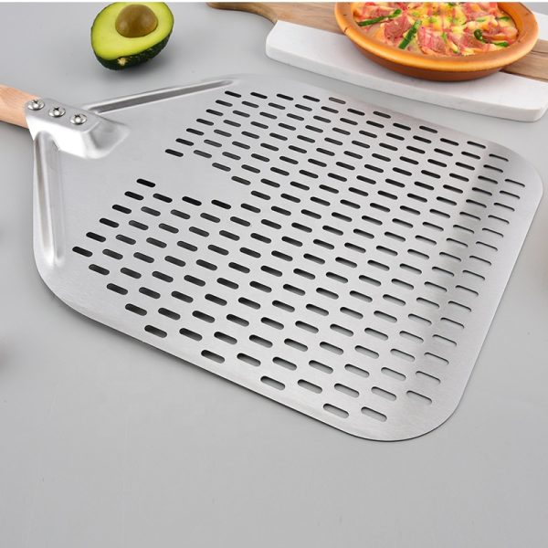 3-Piece 12x14 Inch Pizza Peel Set with Detachable Wooden Handle — product image 2