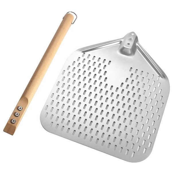 3-Piece 12x14 Inch Pizza Peel Set with Detachable Wooden Handle — product image 4