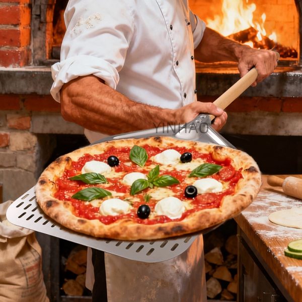 3-Piece 12x14 Inch Pizza Peel Set with Detachable Wooden Handle — product image 6
